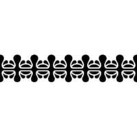 Black and White Geometric Border Pattern on Offwhite Background vector