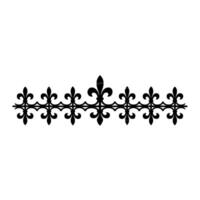 Fleurdelis Decorative Border Black Element on White Background vector