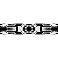 Futuristic Tech Element Black Linear Circuit on White, Clean Minimalist vector