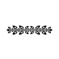 Black Leaf Border Ornament on Gradient Background vector