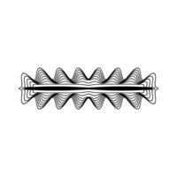 Abstract Black Line Art Wavy on White, Minimalist vector