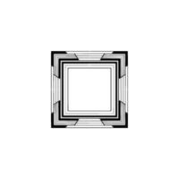 Geometric Square Frame in Art Deco Style, Minimalist vector