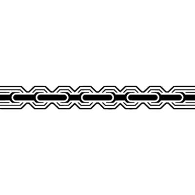 Geometric Border Black Abstract Chain on White Background