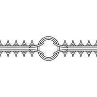 Geometric Line Art Elegant Ornamental Border With Circle Element vector