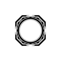Futuristic Tech Frame Black Octagon With Circle in Gradient Background vector