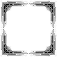 Art Deco Frame Black White Geometric Ornament, Empty Space vector