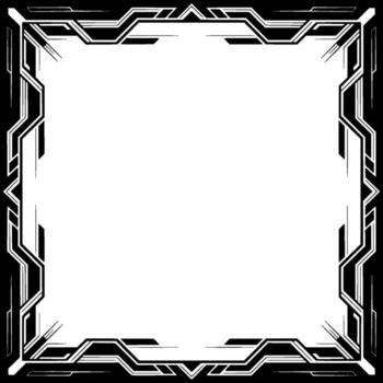 Futuristic Geometric Frame in Black and White, for Text or Graphics vector