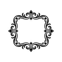 Elegant Black Scroll Frame, Blank Space, Decorative Ornament vector