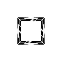 Geometric Square Frame, Abstract Tech on White, Minimalist Aesthetic vector
