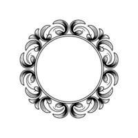 Elegant Circular Frame With Decorative Floral Elements vector