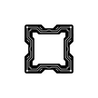 Futuristic Circuit Board Frame on White Background vector