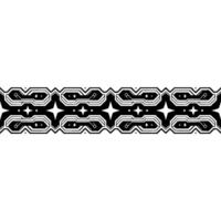 Techinspired Border Geometric Repeating Pattern, Black and White vector