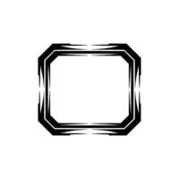 Abstract Geometric Frame Black Square Border on White Background vector