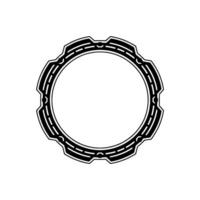 Geometric Frame , Circle With Textured Elements, Black White, Minimalist vector
