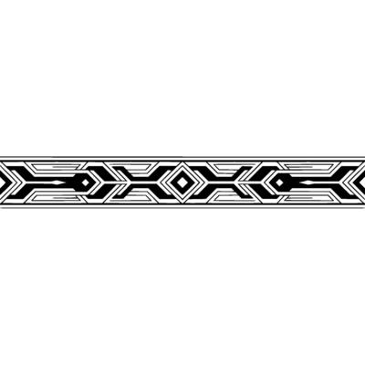 Geometric Border Minimalist Black and White Pattern