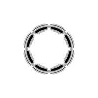 Geometric Circular Frame, Black and White, Minimalist Element vector