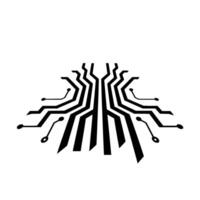 Circuitry Illustration Abstract Black Lines on White Backdrop vector