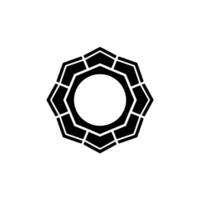 Geometric Black White Abstract Starburst Element vector