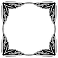 Elegant Art Deco Frame, Black and White, Empty Center, Element vector