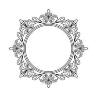 Elegant Black and White Circular Ornament With Decorative Scrollwork vector