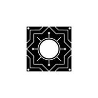 Geometric Black and White Starburst on White Background vector