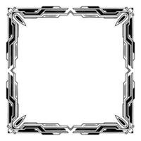 Art Deco Square Frame Geometric on Light Background vector