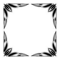 Art Deco Frame Black White Ornamental Border With Empty Space vector