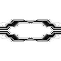 Futuristic Tech Frame Black Circuitry on White Background vector