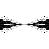 Abstract Black and White Circuit Board Technology Background vector