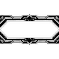 Art Deco Frame With Blank Space, Geometric Border in Grayscale vector
