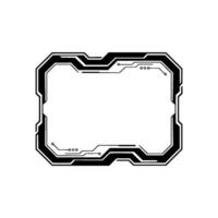 Tech Interface Frame Futuristic Border on Gradient Background vector