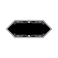 Futuristic Black Panel , Scifi Ui Element on White Background vector