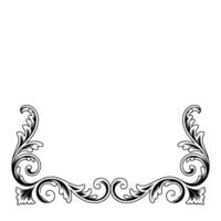Elegant Black Scrollwork Frame on White Background vector