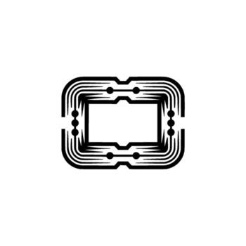 minimalista tecnología resumen geométrico circuito en blanco vector