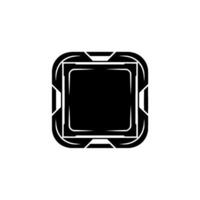 Abstract Tech Square in Black and White Minimalist vector