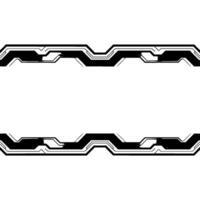 Futuristic Tech Border , Sleek Black and Gray on White, Clean Lines vector