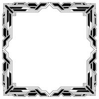Geometric Art Deco Frame With Blank Space Black and White vector