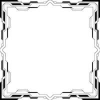 Futuristic Square Frame, Tech Overlay Element, White Space vector