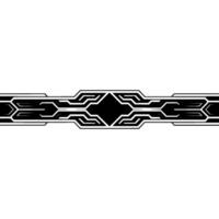 Tech Abstract Line Art Black and White Circuit Border vector