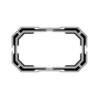 Futuristic Tech Frame Black Geometric Border on White Background vector