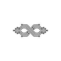 Infinity Circuit Board Tech, Network, Future Concept vector