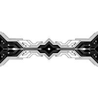 Abstract Tech Circuitry , Black White, Futuristic Concept vector