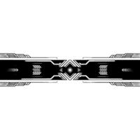 Abstract Tech Banner, Geometric Lines, Black and White vector