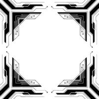 Techinspired Border Clean, Futuristic With Circuit Elements vector
