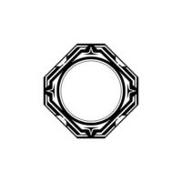 Geometric Art Deco Octagon Frame in Black and White vector