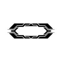 Futuristic Black Geometric Frame on White Background vector