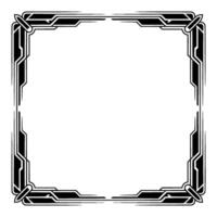 Futuristic Border Frame , Black and White, Empty Space vector