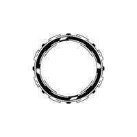 Futuristic Tech Interface Circle Element, Minimalist Illustration vector