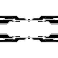 Futuristic Tech Border Minimalist Digital Interface Element on White vector