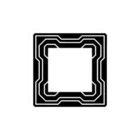 Abstract Circuit Board Frame in Monochrome Style vector